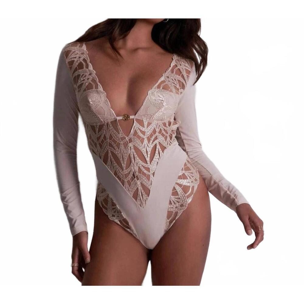 NEW AUBADE my desire long sleeve bodysuit in blush